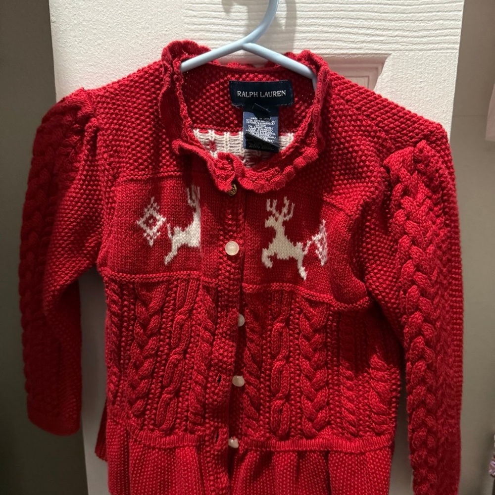 Ralph Lauren Kids Red Knit Cardigan